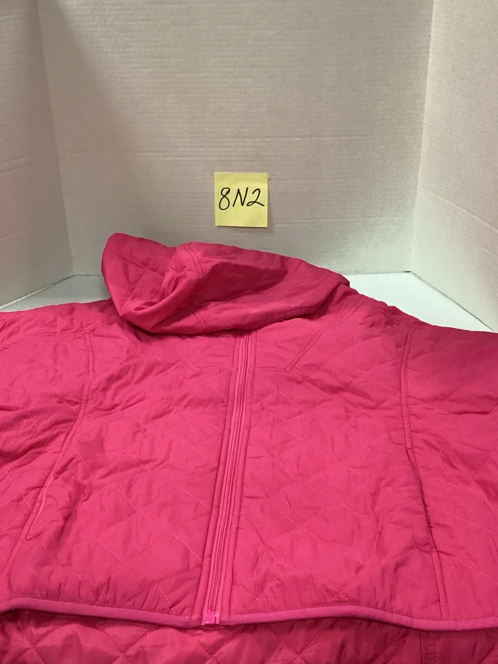 Fabletics Hot Pink Quilted Hooded Puffer Jacket
